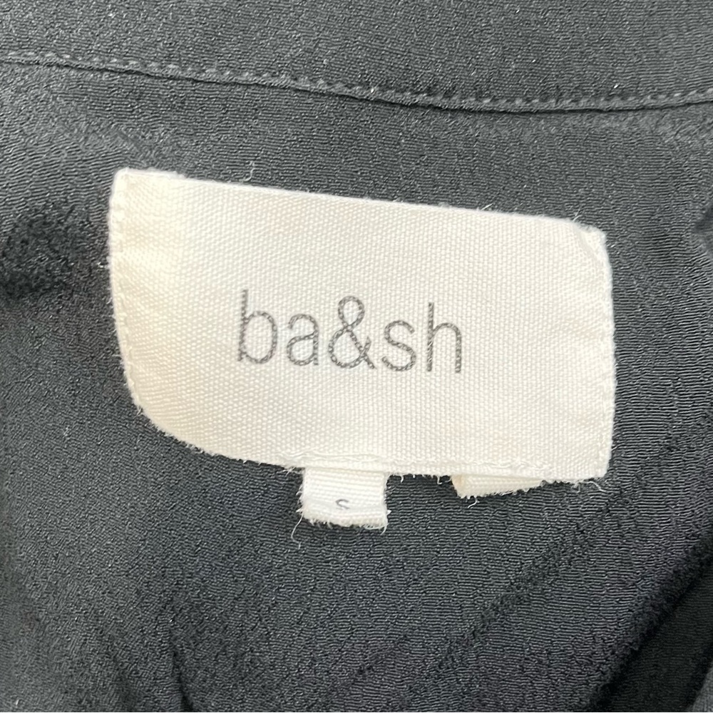 Bash Ba&Sh Viscose Peyton Collared Noir Short Sle… - image 7